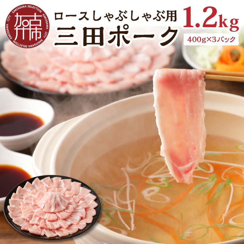 ★選べる配送月★三田ポーク ロースしゃぶしゃぶ用 1.2kg(400g×3パック）《 豚肉 ふるさと納税 セット ロースしゃぶしゃぶ 小分け 豚しゃぶ しゃぶしゃぶ肉 お取り寄せ お取り寄せグルメ 送料無料 選べる 選べる配送月 選べる発送月 》