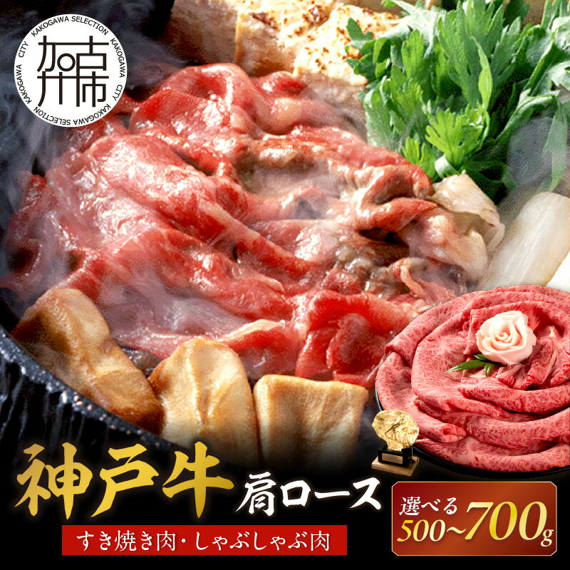 【ふるさと納税】★選べる内容量と発送月★神戸牛肩ロースすき焼き肉・しゃぶしゃぶ肉 500g 700g