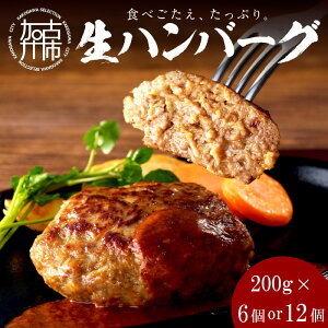 【ふるさと納税】【レビューキャンペーン】【食べ応えたっぷり!】 自家製生ハンバーグ200g 6個 12個 《 惣菜 ハンバーグ 肉 小分け 簡単調理 冷凍 焼くだけ 加古川市 グルメ 自家製 牛ミンチ おすすめ プレゼント お取り寄せ 選べる 》