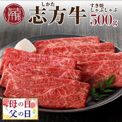 父の日 にも♪ ★選べる配送月★志方牛しゃぶしゃぶ・すき焼（500g）《 牛肉 和牛 おすすめ 切り落とし肉 セット すき焼き 冷凍 国産 送料無料 肉 お取り寄せ 選べる 選べる配送月 選べる発送月 贈答用 ギフト プレゼント 贈り物 父の日 》