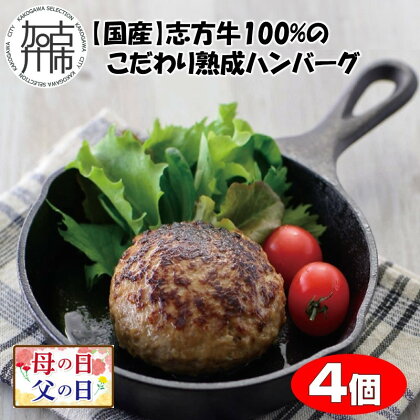 父の日 にも♪【国産】志方牛100%のこだわり熟成ハンバーグ150g×4個《 ハンバーグ 国産 牛肉 100% 牛 こだわり セット 冷凍 肉 惣菜 お取り寄せ グルメ おかず 4個 ギフト 送料無料 贈答用 ギフト プレゼント 贈り物 父の日 》