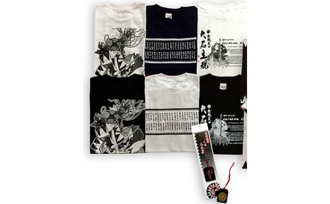 【ふるさと納税】赤穂義士オリジナルTシャツ(Mサイズ）・根付 2点セット　【ファッション・手ぬぐい・Tシャツ】