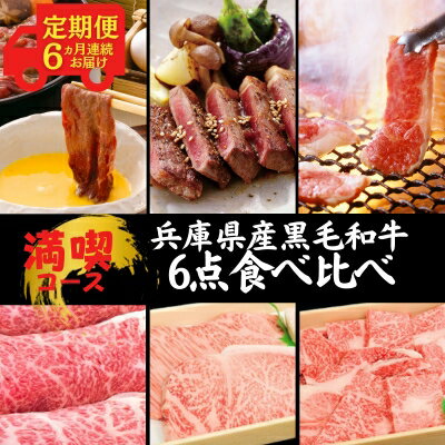【ふるさと納税】定期便 牛肉 兵庫県産 黒毛和牛 6点 食べ
