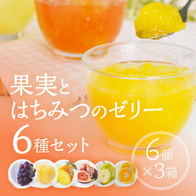 国産フルーツとはちみつが織りなす完熟果実の味わい♪『果実とはちみつのゼリー6種セット』(6個×3箱) [お菓子・ゼリー・ジュレ・果実ゼリー・はちみつ]