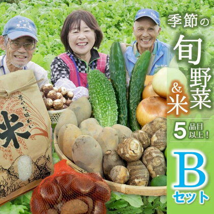 【旬の野菜(5品目)＆米2kgセットB】農産物直売所「北はりま旬菜館」からお届け！