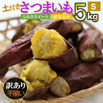 【訳あり】超熟成蜜芋 土付きふそろいさつまいも「こいもあまいも」S サイズ 合計5kg　選べる紅はるか or シルクスイート