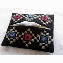 21位! 口コミ数「0件」評価「0」花柄刺繍のポケットティッシュケース