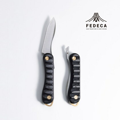 【FEDECA】 折畳式料理ナイフ Soloリップルブラック　000867