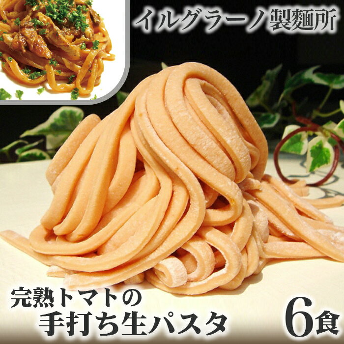 【ふるさと納税】No.020 完熟トマトの手打ち生パスタ6食 ／ リングイーネ 無添加 厳選素材 とまと 送料無料 兵庫県