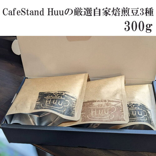 CafeStand Huuの厳選自家焙煎豆3種 300g / スペシャルティ コーヒー ランク 選りすぐり 送料無料 兵庫県