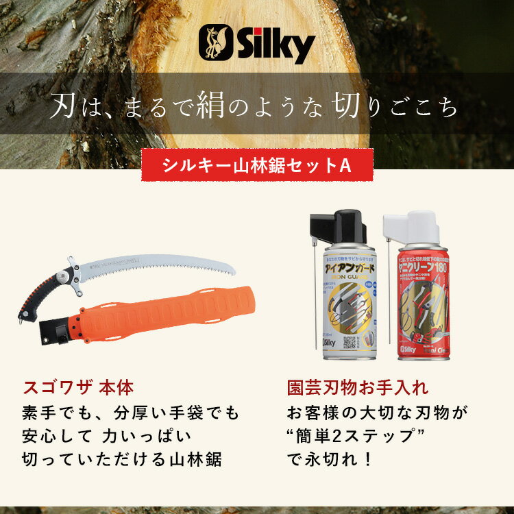 【ふるさと納税】900-65　手が前に滑らず安全な剪定が可能 シルキー山林鋸セットA 雑貨 日用品