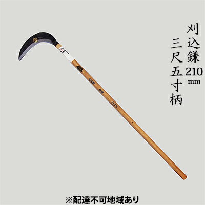 刈込鎌 210mm 菊蔵 T-1 背金付 片刃 三尺五寸柄　【雑貨 日用品 工芸品 刈込鎌 かま 210mm 】