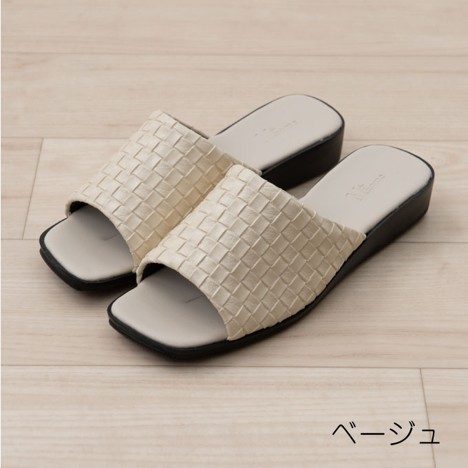 【ふるさと納税】M+home レゾン 婦人用外履きサンダル2点セット Lサイズ ファッション 靴 シューズ スリッパ 日用品 モダン 洗練 お庭 ベランダ 型押し レザー 1枚仕立て 歩きやすい
