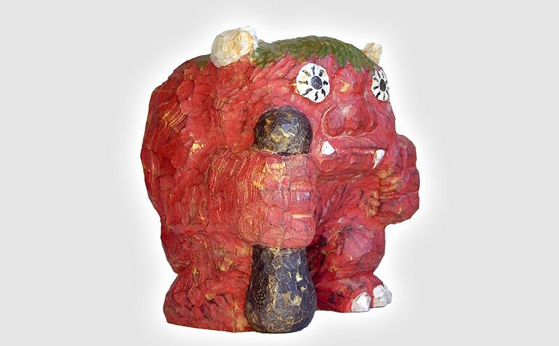 【ふるさと納税】 手作り 木彫り おに ( 木彫り作品 おに 約12cm×12cm×高さ13cm ) 送料無料 兵庫県 三田市 [3d28bae400002]