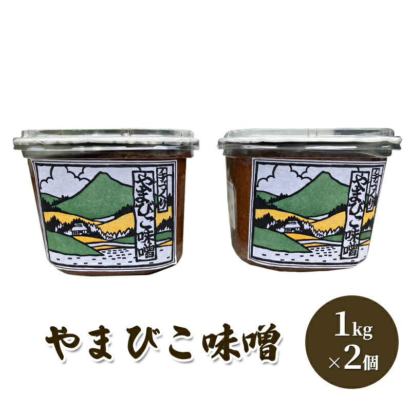 【ふるさと納税】やまびこ味噌 1kg×2個　【 調味料 和食 米味噌 減塩 無添加 手作りみそ みそ汁 】