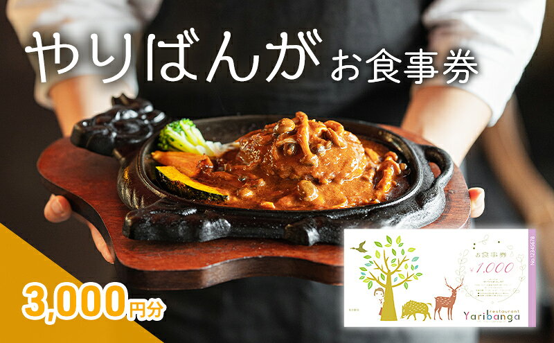 兵庫県三田市の【ふるさと納税】 やりばんが お食事券 3,000円分 ギフト お祝い 贈答品 中元 歳暮 数量限定 期間限定 人気 ふるさと納税 ふるさと 人気 おすすめ 送料無料 兵庫県 三田市[ 3d28bae490000 ]｜アングル2