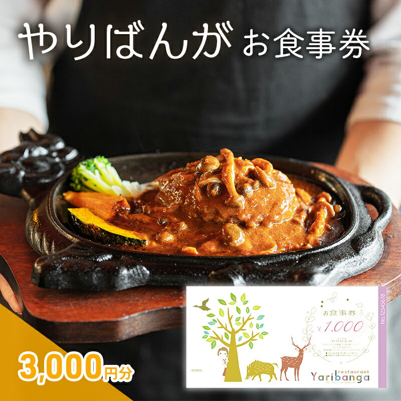 やりばんが お食事券 3,000円分 ギフト お祝い 贈答品 中元 歳暮 数量限定 期間限定 人気 ふるさと納税 ふるさと 人気 おすすめ 送料無料 兵庫県 三田市[ 3d28bae490000 ]