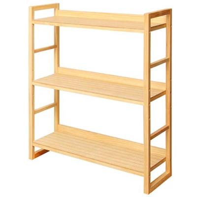 《約1〜2ヶ月後発送予定》ウッドラック3段(ナチュラル) 【家具/棚・収納・シェルフ】 お届け:発送可能時期より順次発送予定