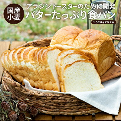 【ふるさと納税】アラジントースターの為に開発された食パン『classic』1.5斤サイズ×2本セット　国産小麦「ゆめちから」100％使用 生食パン 常温　【パン・食パン】