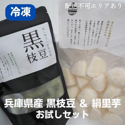 【ふるさと納税】冷凍 小分け 黒枝豆 ＆ 絹里芋 お試しセット 兵庫県産[ 枝豆 ひかり姫 おつまみ 時短 里芋 おでん おせち 煮物 冷凍野菜 ]　【 野菜 極上 大粒 新鮮 根菜 粘り 急速冷凍】