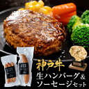 【ふるさと納税】神戸牛 ハンバーグ 100g 2個＆ソーセージ 2種セット 神戸ビーフ 但馬牛 国産 普段使い 肉 牛肉 冷凍 小分け 【 肉料理 惣菜 詰め合わせ 洋食 】