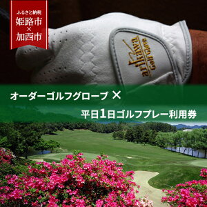 【ふるさと納税】オーダーゴルフグローブ プレミアム × 平日1日ゴルフプレー利用券 加西インターカントリークラブ【姫路市 × 加西市 共通返礼品】 ゴルフ場利用券 チケット ゴルフグッズ ゴルフコース スポーツ
