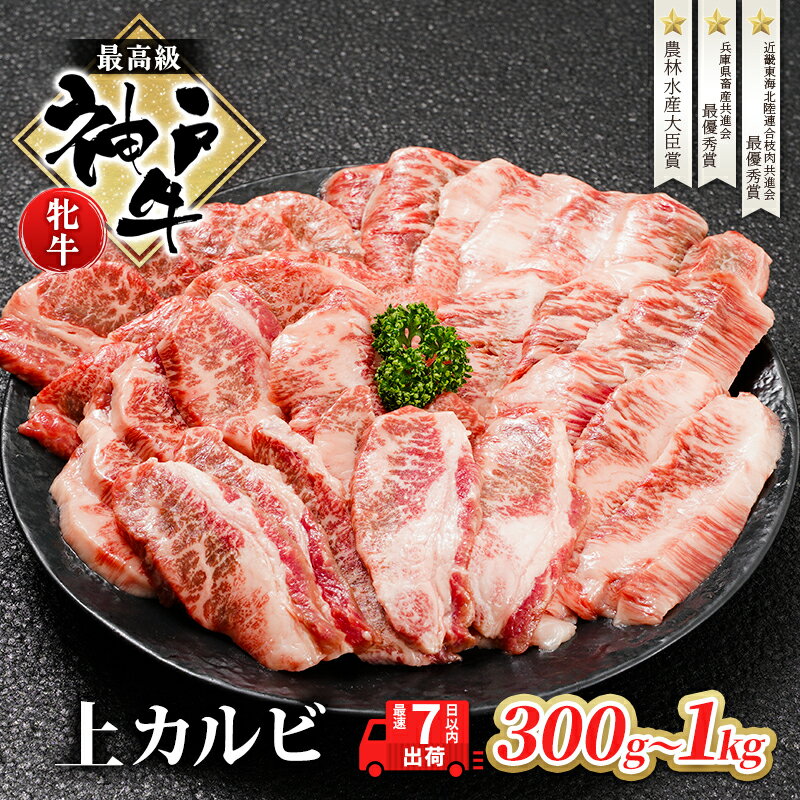 神戸ビーフ 神戸牛 牝 上カルビ 焼肉 300g 川岸畜産 冷凍 肉 牛肉 すぐ届く 小分け [ お肉 牛肉 和牛 食材 グルメ ブランド牛 日本産 国産 夕飯 晩御飯 夜ごはん ]