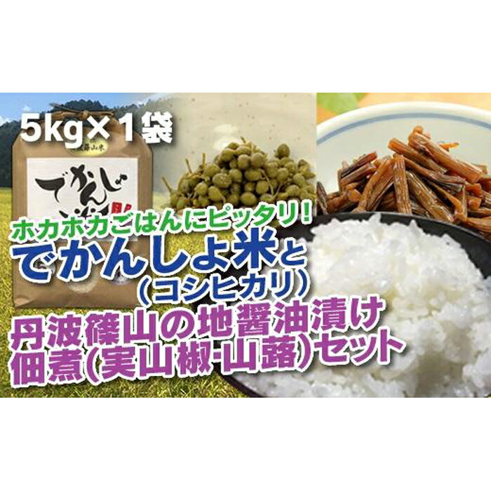 丹波篠山の地醤油漬、佃煮セット でかんしょ米5kgと実山椒・山蕗