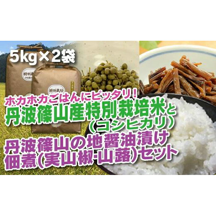 3位! 口コミ数「0件」評価「0」丹波篠山の地醤油漬、佃煮セット　特別栽培米5kg×2と実山椒・山蕗