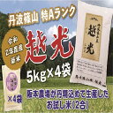 【ふるさと納税】令和2年産　新米予約受付！！　丹波篠山産特Aランク越光（5kg×4袋） | お米 おこめ ブランド米 ごはん ご飯 白米 米 コメ こめ 精米 精白米 ライス おいしい米 美味しいお米 兵庫県 お取り寄せ こしひかり コシヒカリ 特選米