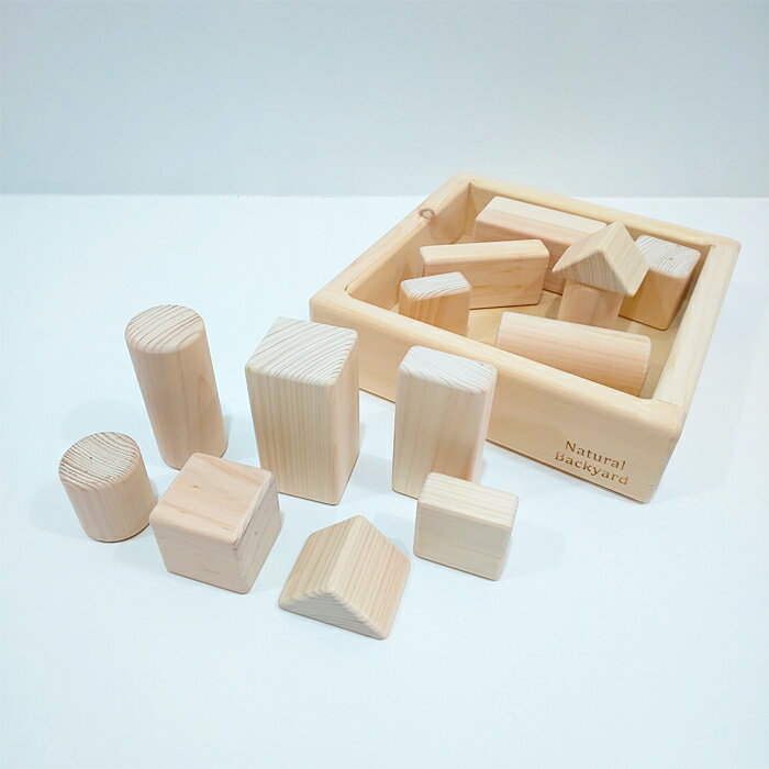 【ふるさと納税】木箱付き・ヒノキの積み木(無垢)