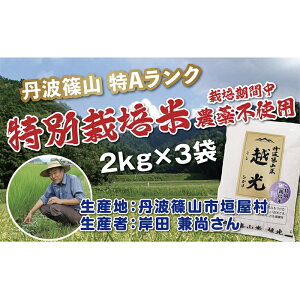 【ふるさと納税】令和5年産　新米！！　丹波篠山産 特Aランク 無農薬栽培米越光 （2kg×3袋） | 丹波篠山 お米 おこめ ブランド米 ごはん ご飯 白米 米 コメ こめ 精米 精白米 ライス おいしい米 美味しいお米 兵庫県 お取り寄せ こしひかり コシヒカリ