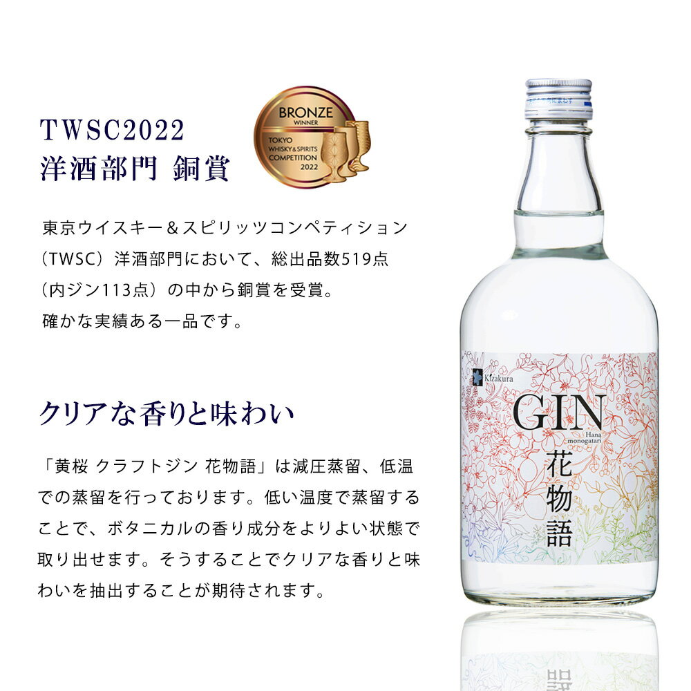 【ふるさと納税】黄桜クラフトジン　花物語　700ml | 兵庫県 丹波篠山市
