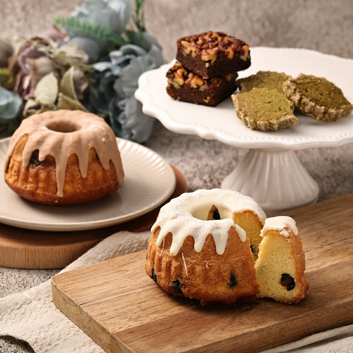 【ふるさと納税】丹波の恵み　焼き菓子詰め合わせ（小) 4種6個 丹波篠山産黒豆のクグロフ・丹波栗のクグロフ・丹波篠山産山椒とクルミのブラウニー・丹波茶のクッキー | 兵庫県 丹波篠山市