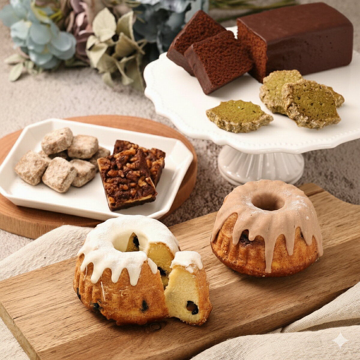 【ふるさと納税】丹波の恵み　焼き菓子詰め合わせ（大) 6種9個 丹波篠山産黒豆のクグロフ・丹波栗のクグロフ・丹波篠山産山椒とクルミのブラウニー・住山ごぼうのガトーショコラ・丹波黒豆きな粉ネージュ・丹波茶のクッキー | 兵庫県 丹波篠山市