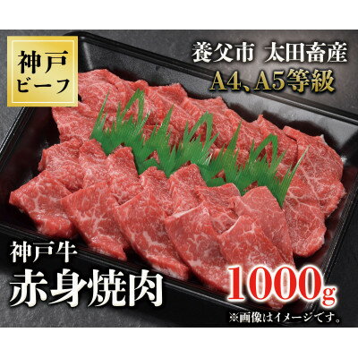 神戸牛 【ふるさと納税】神戸牛　赤身焼肉　1000g【配送不可地域：離島】【1441736】