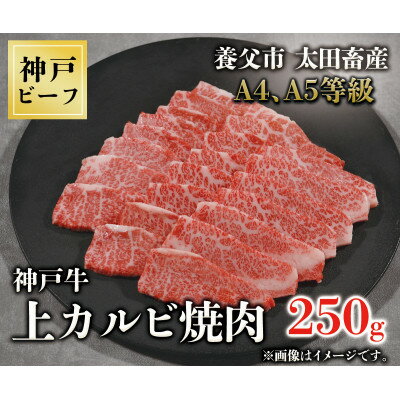 神戸牛 【ふるさと納税】神戸牛　上カルビ焼肉　250g【配送不可地域：離島】【1441977】