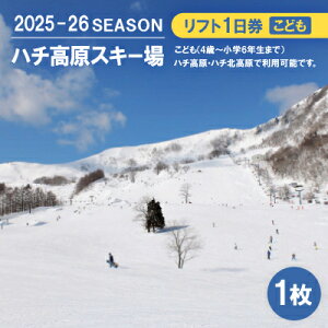 【ふるさと納税】ハチ高原スキー場【全日】リフト1日利用券 こども1名・1枚(ハチ北高原でもご利用可能!)【1445609】