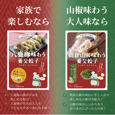 【ふるさと納税】【特産品・八鹿豚×朝倉山椒がコラボ】養父餃子食べ比べセット(冷凍24個)/12個入り1パック×2【配送不可地域：離島】【1476004】 2