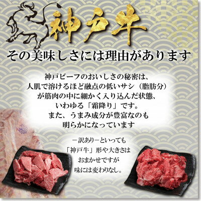 【ふるさと納税】訳あり 神戸牛 切落し肉・焼肉用 400gずつ 計800g YBSY2【2026年4月より順次発送】【配送不可地域：離島】【1681961】