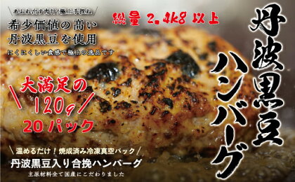 丹波黒豆ハンバーグ　20パック　温めるだけ　手軽に調理　国産ハンバーグ