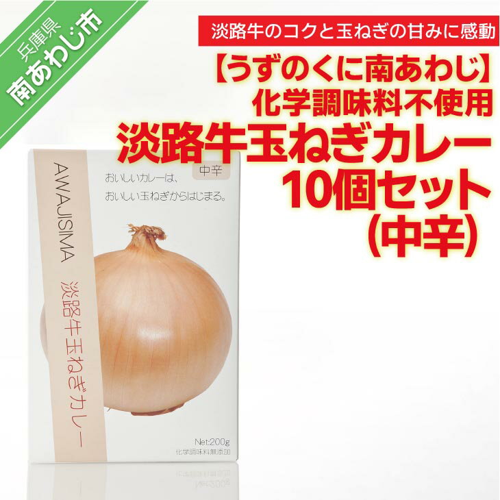 19位! 口コミ数「0件」評価「0」化学調味料不使用【淡路牛玉ねぎカレー（中辛）】10個セット