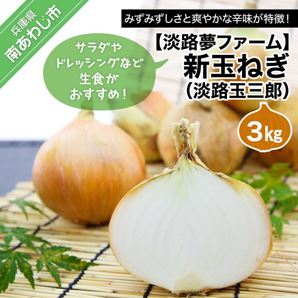 【ふるさと納税】【新玉ねぎ】淡路夢ファーム　新玉ねぎ（淡路玉三郎）3kg ◆配送3月上旬～5月中旬のサムネイル