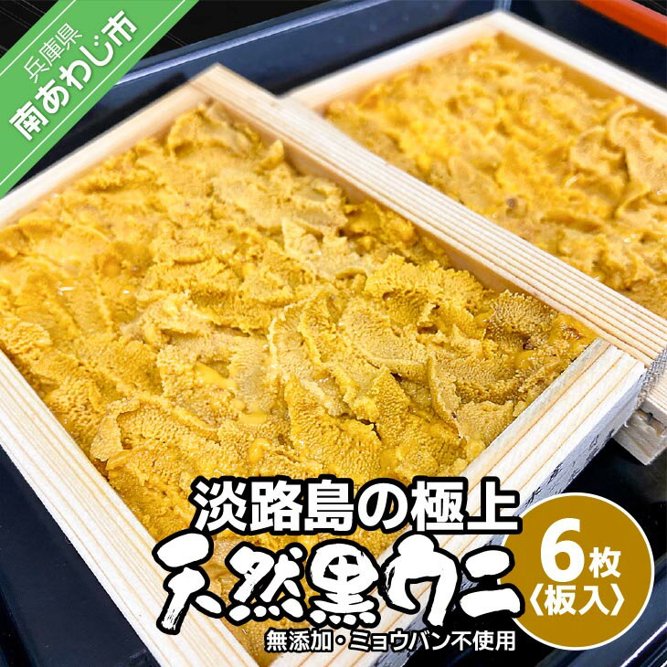 【ふるさと納税】【花光】淡路島の極上ウニ！天然黒ウニ（板入6枚）【無添加・ミョウバン不使用・期間/..
