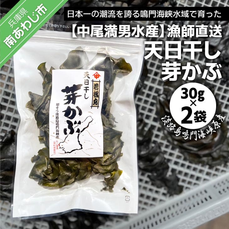 【ふるさと納税】【中尾満男水産】【漁師直送】天日干しめかぶ30g×2袋【淡路島鳴門海峡原産】