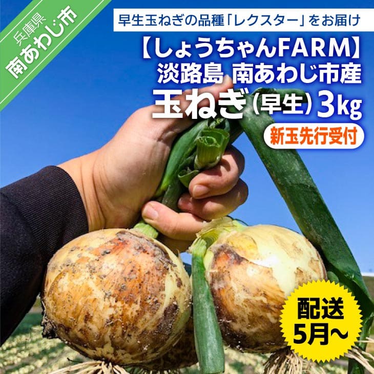 【ふるさと納税】【新玉予約】【しょうちゃんFARM】淡路島　南あわじ市産玉ねぎ3kg　早生　◆配送5月～