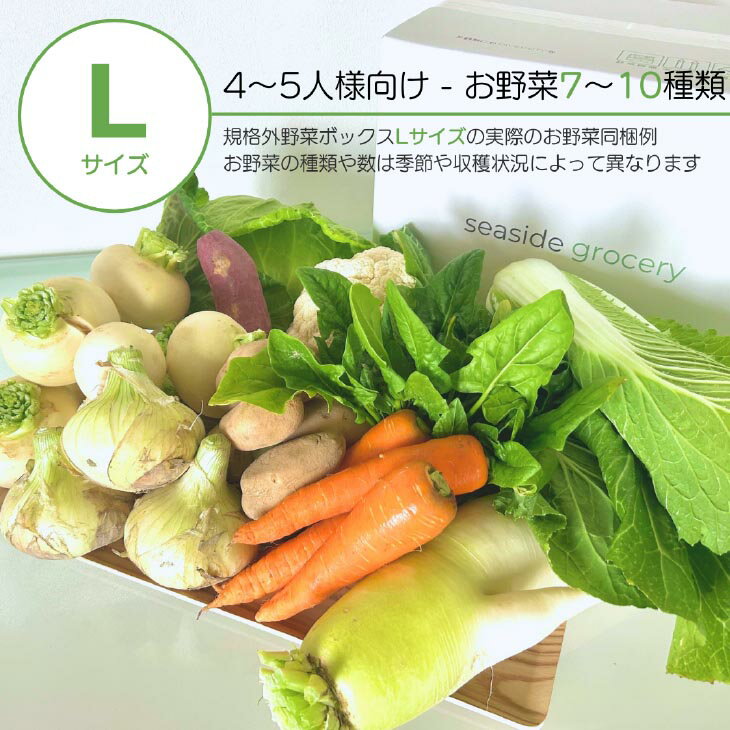 【ふるさと納税】【シーサイドグロサリー】淡路島産規格外野菜ボックス・Lサイズ（4～5人向け） ふるさと納税 おすすめ 野菜 野菜セット 訳あり 詰め合わせ 7種以上 国産 旬 おまかせ お楽しみ 大容量 キャンプ アウトドア BBQ バーベキュー 産地直送 送料無料