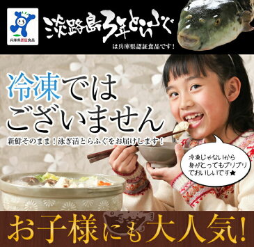 【ふるさと納税】【若男水産】淡路島3年とらふぐ活てっさ(2〜3人前)