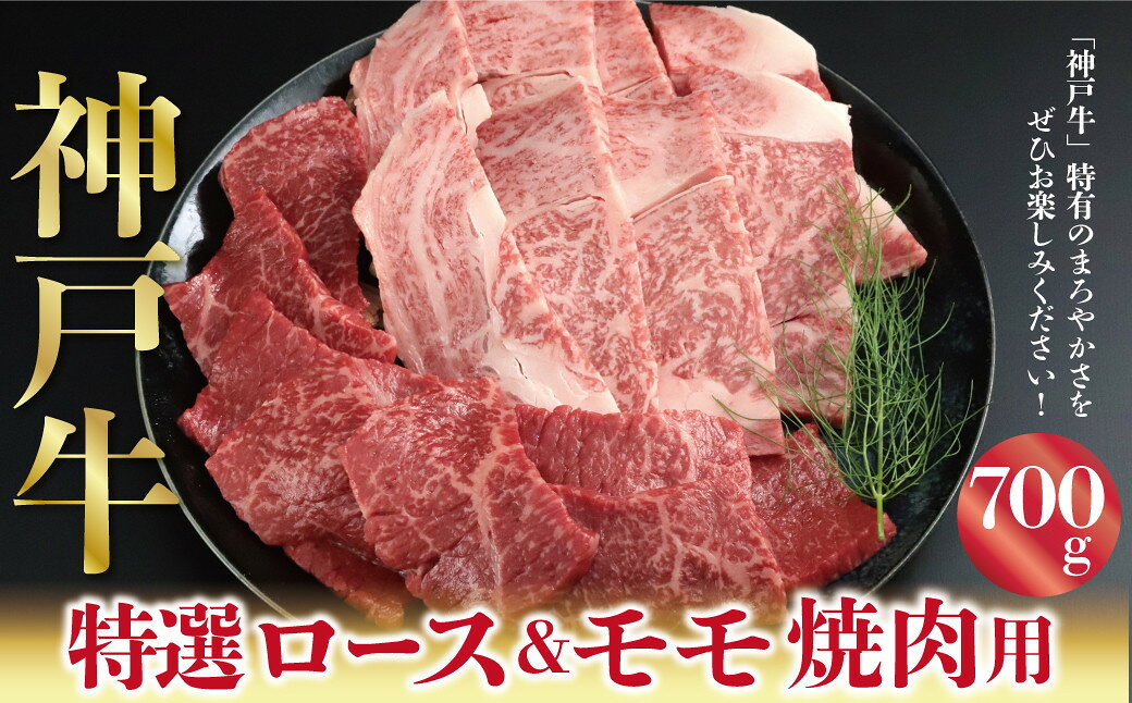 【ふるさと納税】神戸牛 特選ロース＆モモ 焼肉用 700g A4ランク以上 ロース 霜降り もも モモ 赤身 神戸牛 但馬牛 国産 和牛 黒毛和牛 焼肉
