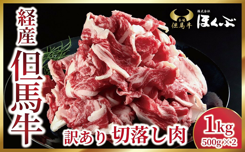 【ふるさと納税】経産但馬牛 訳あり 切落し肉 1kg（500g×2P） 但馬牛 和牛 国産 黒毛和牛 経産牛 バラ 切り落とし 1,000g 冷凍 すき焼き 肉じゃが 但馬牛のほくぶ 【AS2C23】